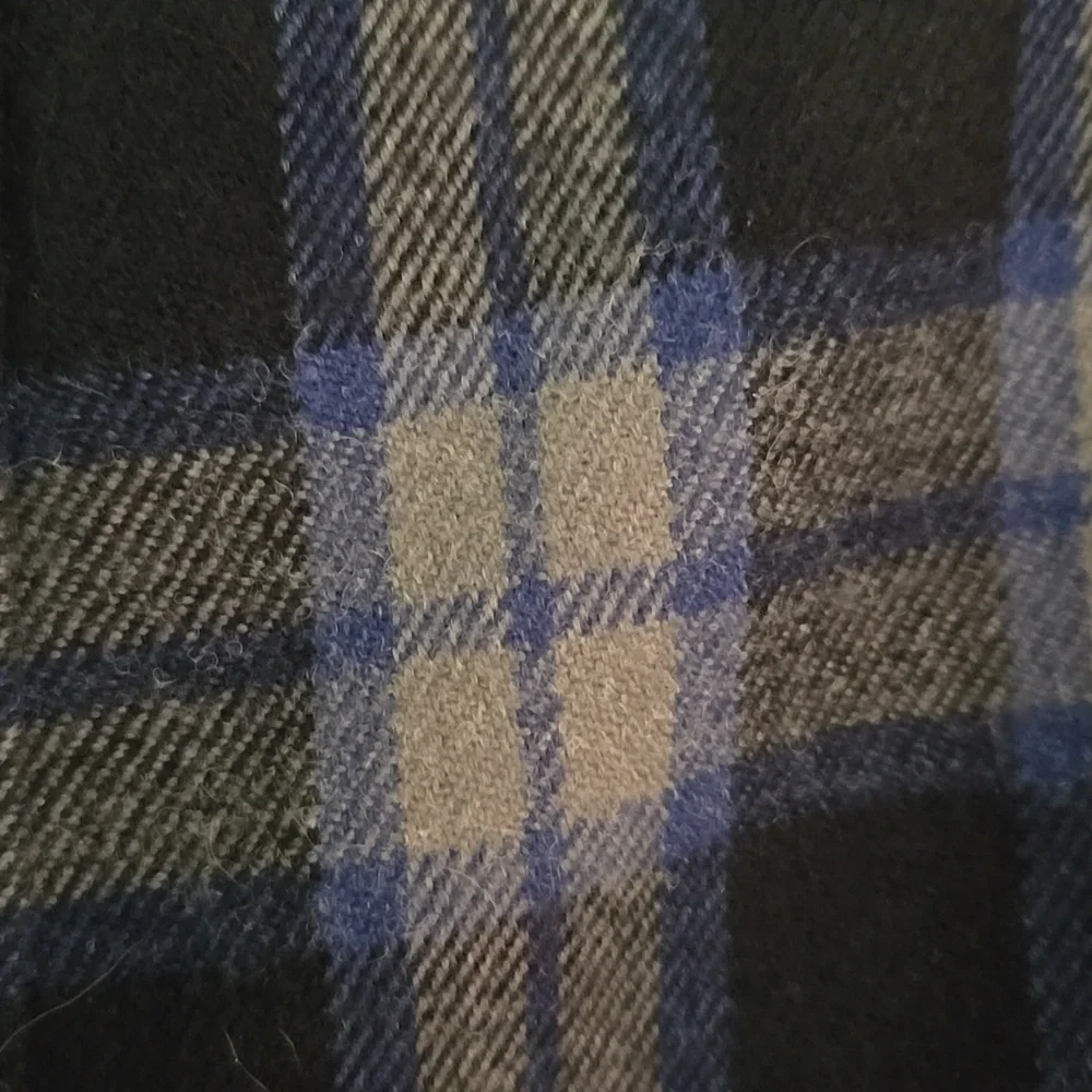 LOFT Black and Gray W Blue Plaid Mini Skirt